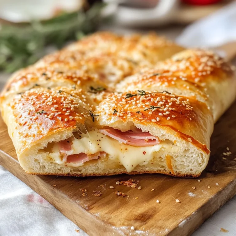 Focaccia con prosciutto di pollo e formaggio
