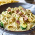 Pasta cremosa zucchine e speck