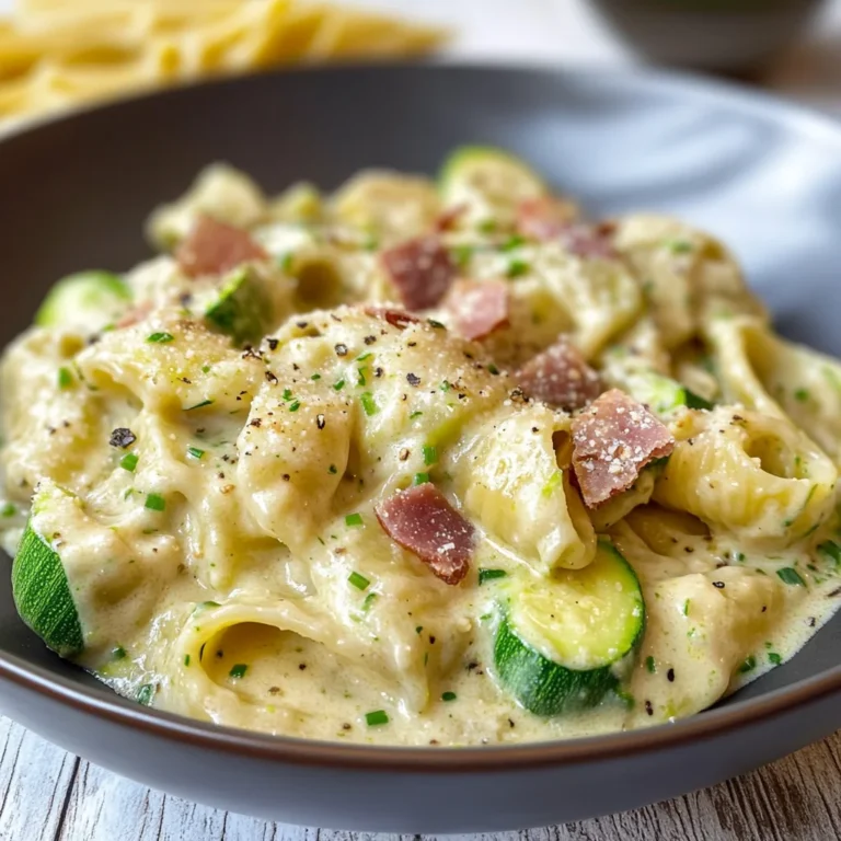 Pasta cremosa zucchine e speck