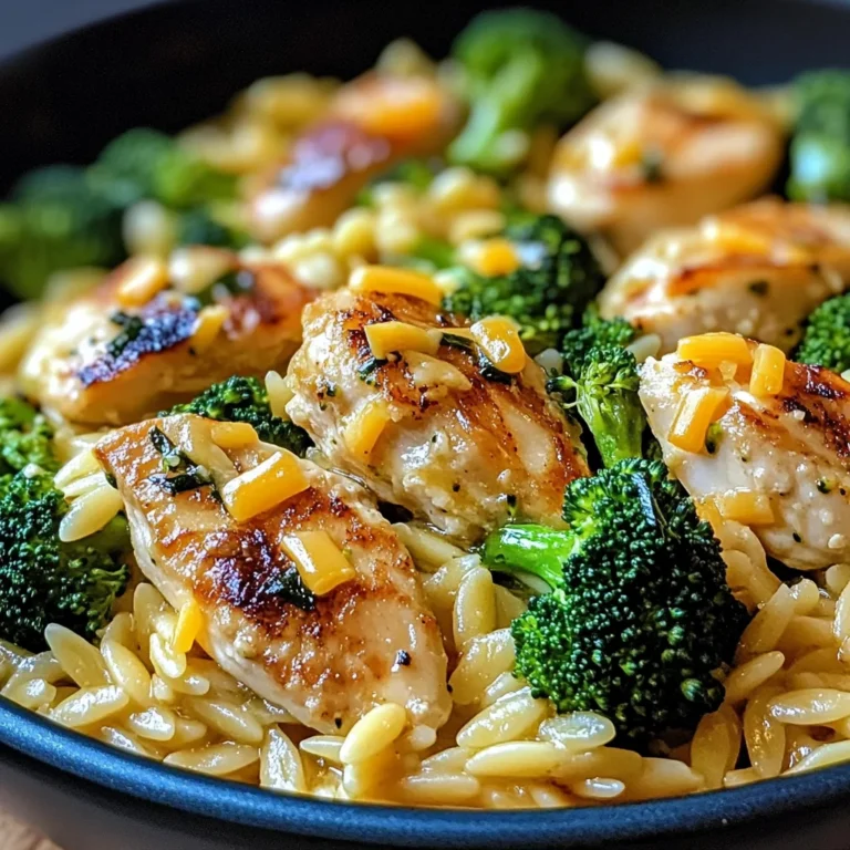 Poulet brocoli orzo au cheddar