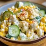 Salade chou-fleur maïs concombre