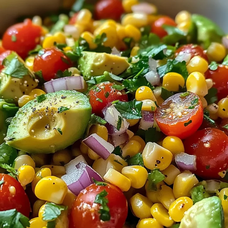Salade de maïs et avocat