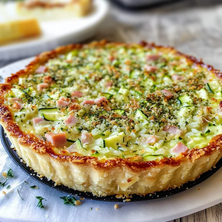 Crostata di riso con prosciutto di pollo cotto stracchino e zucchine