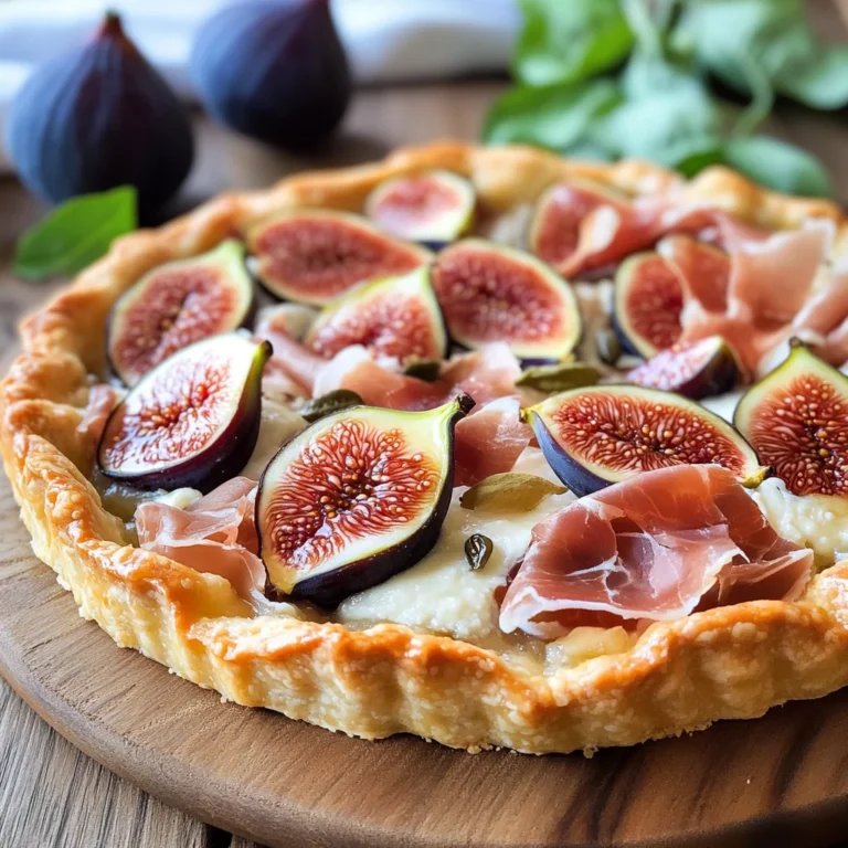 Crostata salata prosciutto di pollo e fichi