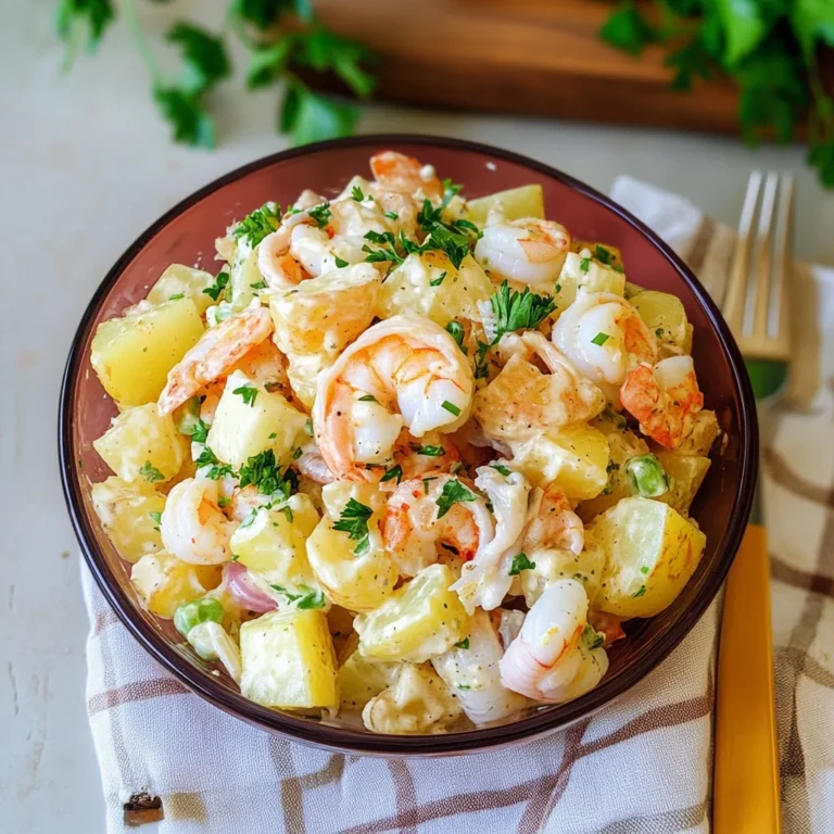 Insalata di patate con totani e gamberi