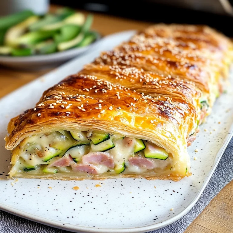 Strudel salato zucchine e prosciutto di pollo